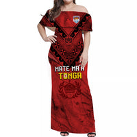 Custom MMT Tonga Rugby Matching Dress and Hawaiian Shirt Ngatu Mate Maa Tonga Grunge LT13 - Polynesian Pride
