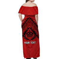 Custom MMT Tonga Rugby Matching Dress and Hawaiian Shirt Ngatu Mate Maa Tonga Simple LT13 - Polynesian Pride