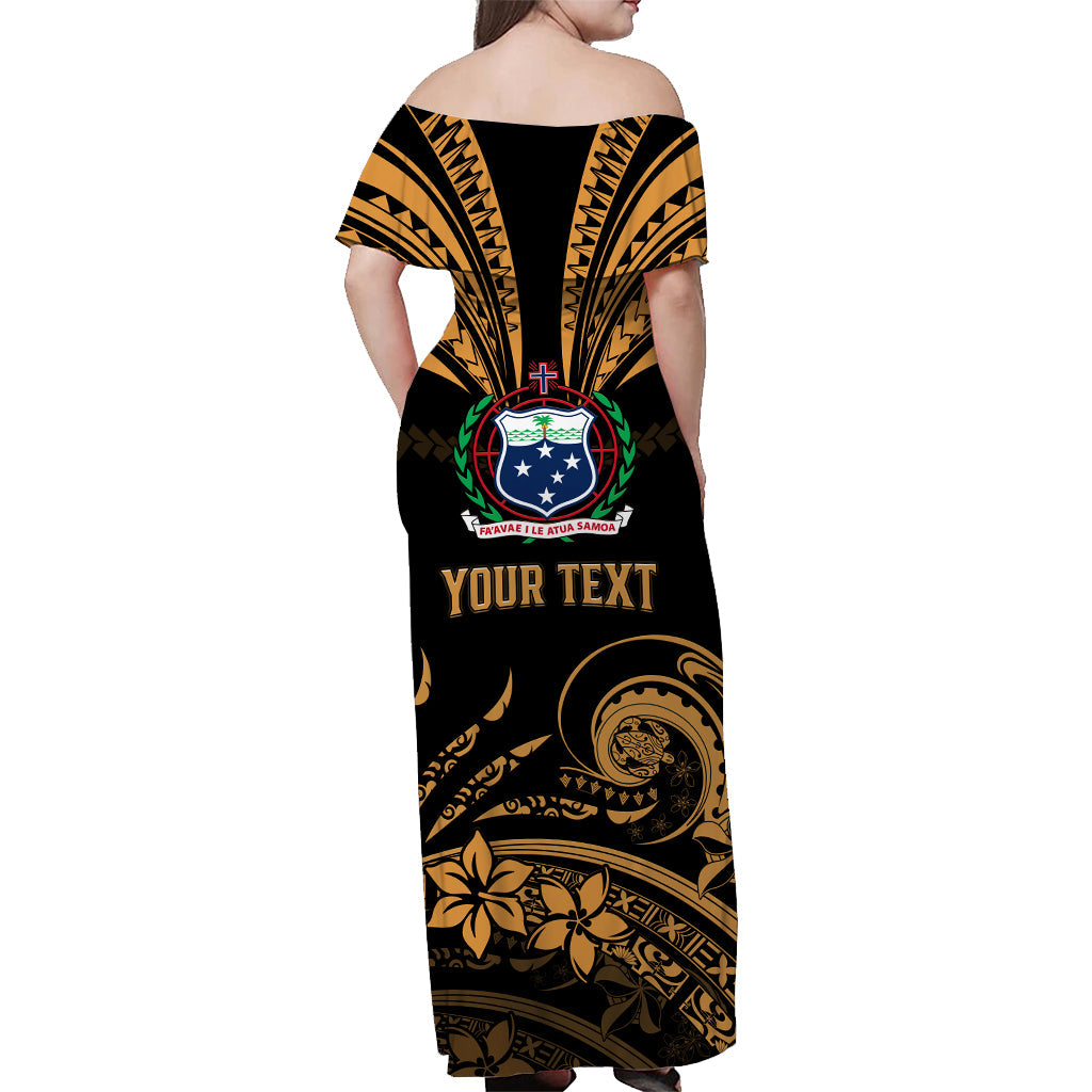 Custom Polynesian Couple Outfits Samoa Tatau Matching Dress and Hawaiian Shirt Gold Polynesian Ula Nifo LT13 - Polynesian Pride