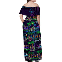 Hawaii Skeleton Dancing Matching Dress and Hawaiian Shirt Halloween Hawaiian Turtle LT13 - Polynesian Pride