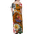(Custom Personalised) Tahiti Islands Off Shoulder Long Dress Polynesian Shark Mix Tropical Flowers Orange Style LT14 - Polynesian Pride