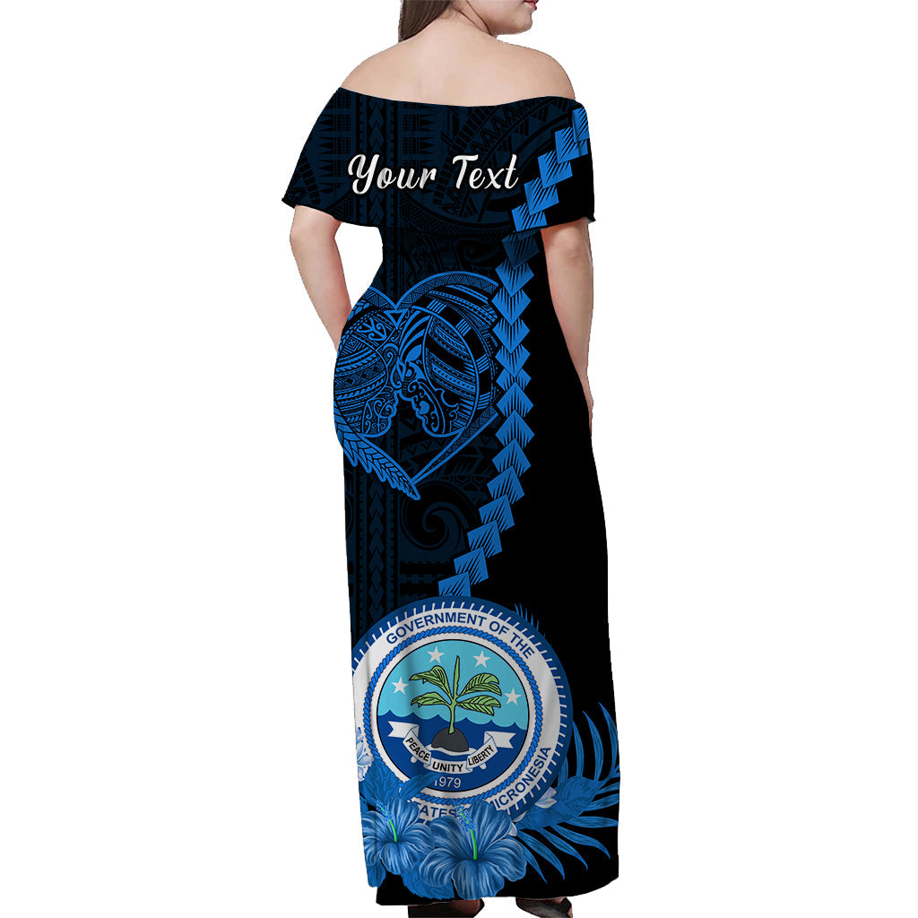 Custom Valentine Federated States of Micronesia Matching Hawaiian Shirt and Dress Heart Love Tropical Flowers Blue LT14 - Polynesian Pride