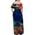 Pohnpei State Off Shoulder Long Dress FSM Hibiscus Flowers Mix Polynesian LT14 - Polynesian Pride