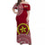 (Custom Personalised) Tonga Eua High School Off Shoulder Long Dress Class Of Year Tongan Ngatu Pattern LT14 Women Maroon - Polynesian Pride