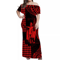 Custom King Kamehameha Matching Hawaiian Outfits For Couples with Polynesian Tribal Red LT13 - Polynesian Pride