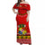 Tonga Christmas Off Shoulder Long Dress Tongan Ngatu Kilisimasi Fiefia LT14 Women Red - Polynesian Pride