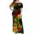 (Custom Personalised) Hawaii Off Shoulder Long Dress Pineapple Mix Kakau Reggae Kanaka LT14 Women Reggae - Polynesian Pride