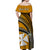 Custom Wallis And Futuna Matching Dress and Hawaiian Shirt Plumeria Flowers with Gold Polynesian Pattern LT14 - Polynesian Pride