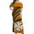 Custom Wallis And Futuna Matching Dress and Hawaiian Shirt Plumeria Flowers with Gold Polynesian Pattern LT14 - Polynesian Pride