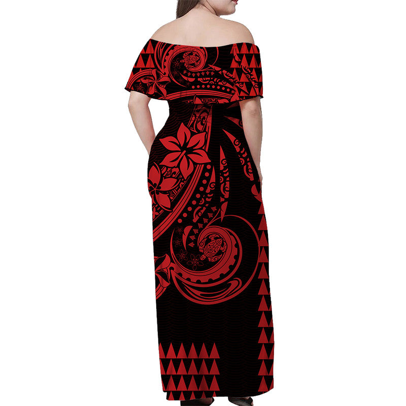 His And Her Hawaii Matching Outfits Kakau Hawaiian Polynesian Matching Dress and Hawaiian Shirt Red LT6 - Polynesian Pride