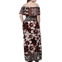 Fiji Hibiscus Festival Matching Hawaiian Shirt and Dress Brown LT6 - Polynesian Pride