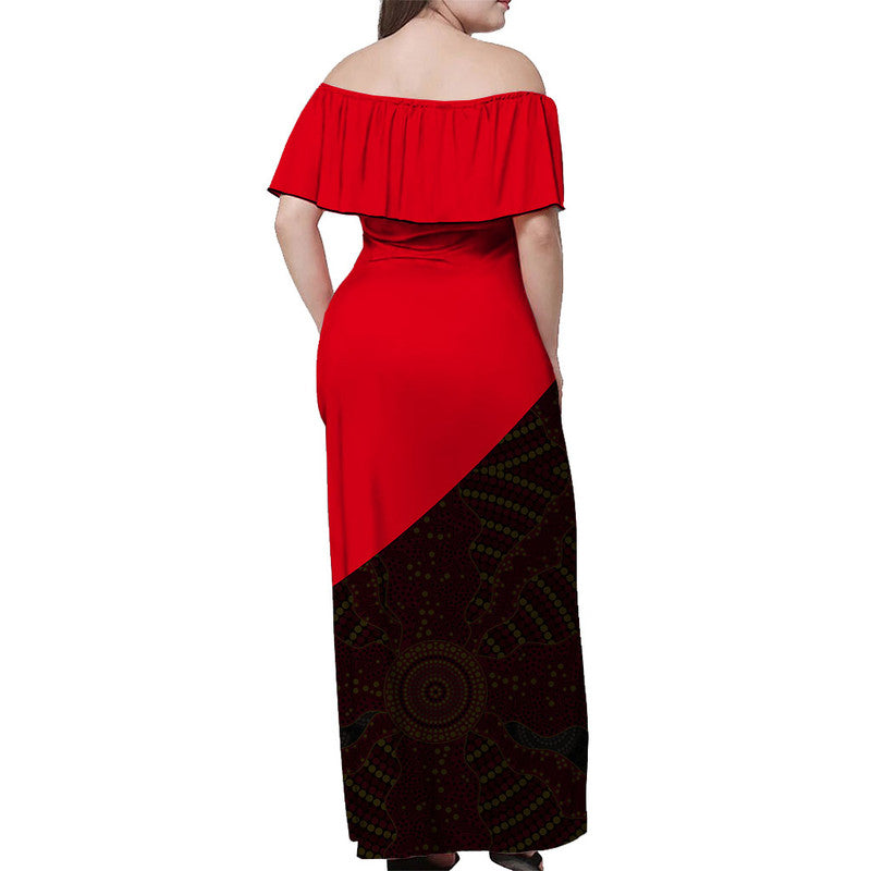 Papua New Guinea And Australia Off Shoulder Long Dress LT6 - Polynesian Pride