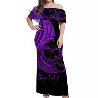 Custom Outfit For Couple Polynesian Valentine Matching Dress and Hawaiian Shirt Heart Tattoo Purple Style LT6 - Polynesian Pride