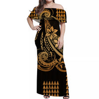 Kakau Hawaiian Polynesian Matching Dress and Hawaiian Shirt Gold LT6 No Shirt Gold - Polynesian Pride