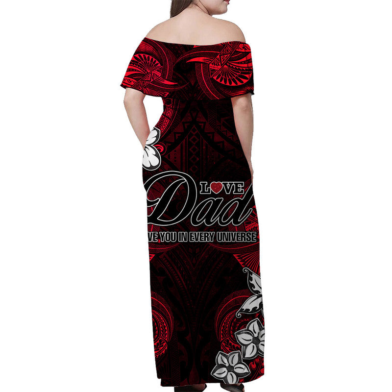 Custom Matching Hawaiian Shirt and Dress Polynesian Fathers Day I Love You In Every Universe Red LT8 No Shirt Red - Polynesian Pride