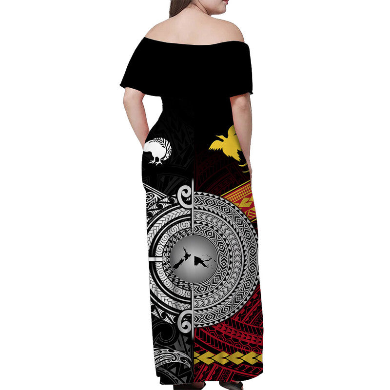 Polynesian Matching Hawaiian Shirt and Dress New Zealand Papua New Guinea Together Black LT8 - Polynesian Pride