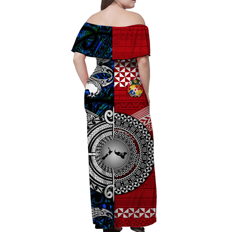 Polynesian Matching Hawaiian Shirt and Dress New Zealand Tonga Together Blue LT8 - Polynesian Pride