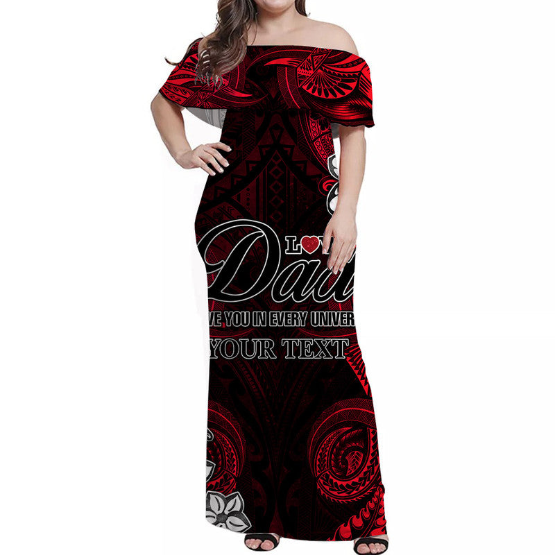 Custom Matching Hawaiian Shirt and Dress Polynesian Fathers Day I Love You In Every Universe Red LT8 No Shirt Red - Polynesian Pride