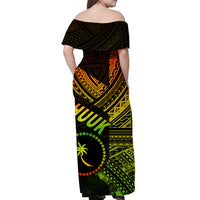 FSM Chuuk Off Shoulder Long Dress Original Vibes - Reggae LT8 - Polynesian Pride