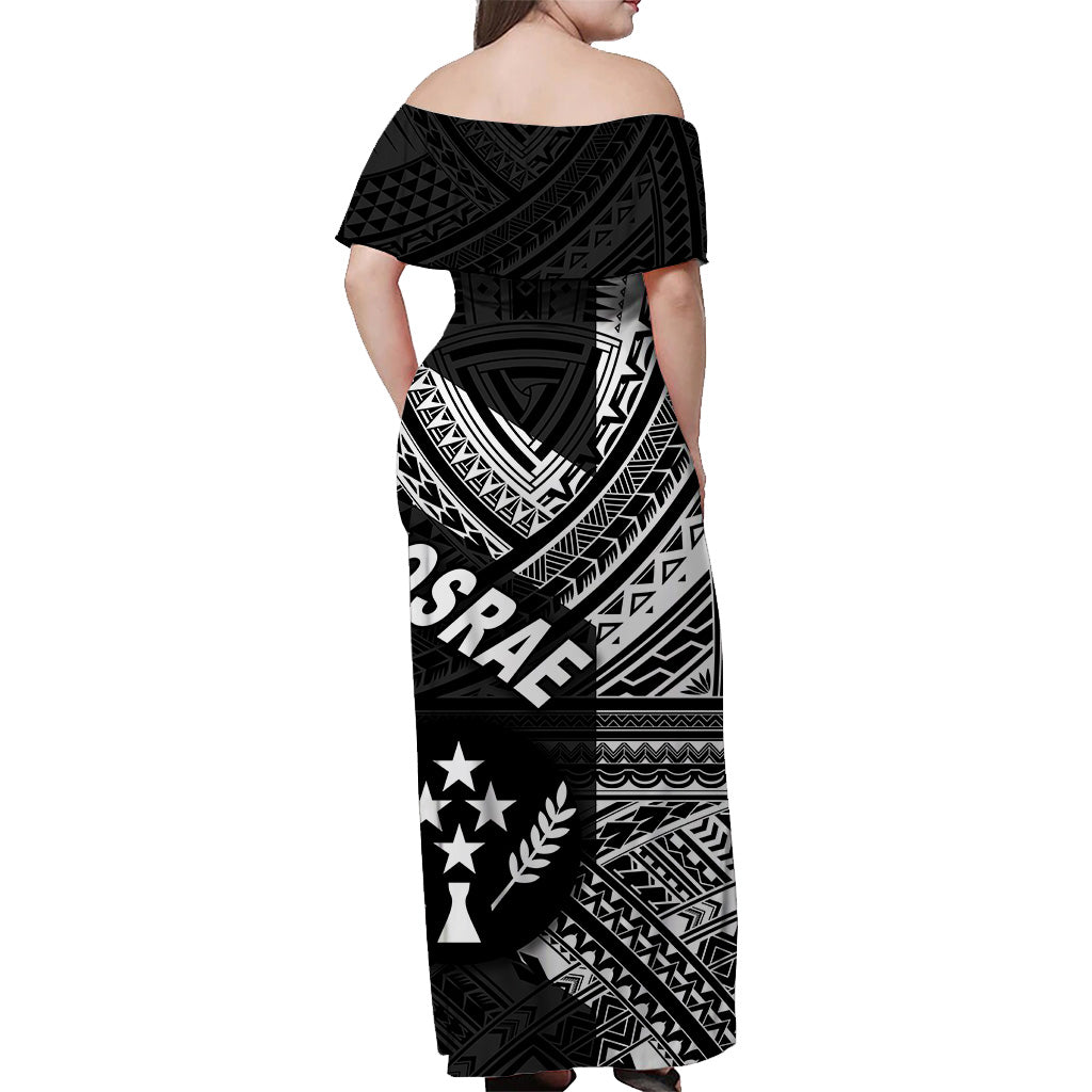 FSM Kosrae Off Shoulder Long Dress Original Vibes - Black LT8 - Polynesian Pride