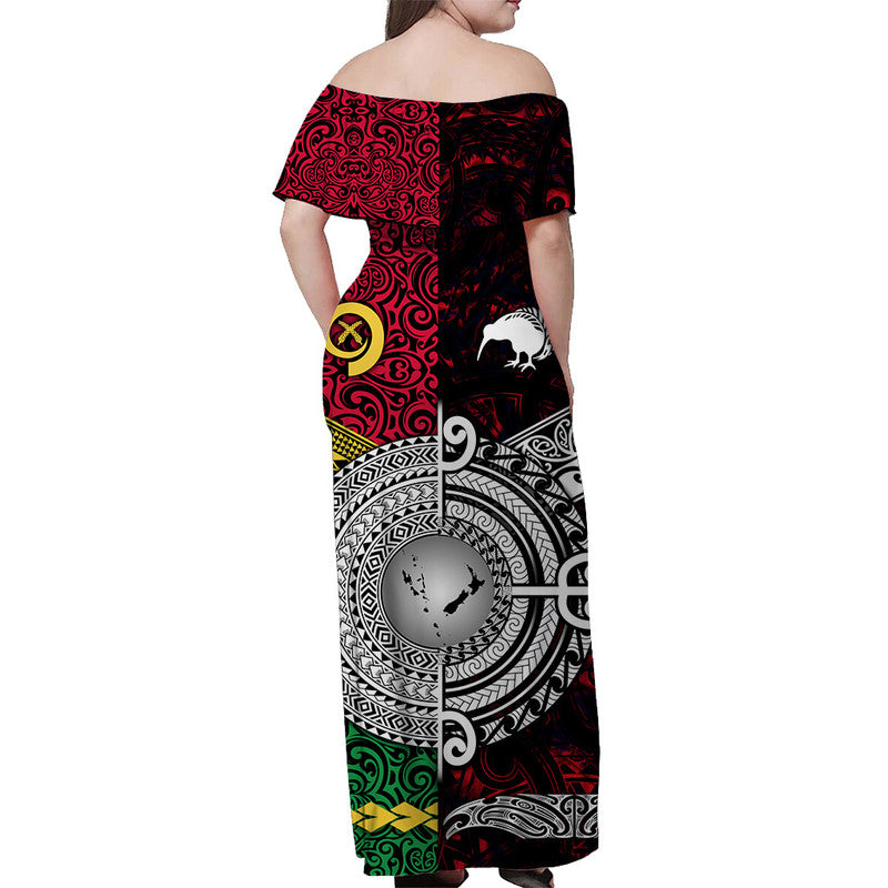 Polynesian Matching Hawaiian Shirt and Dress Vanuatu New Zealand Together Red LT8 - Polynesian Pride