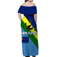 Vanuatu Malampa And Fiji Day Off Shoulder Long Dress Simple Style - Australia Flag LT8 - Polynesian Pride