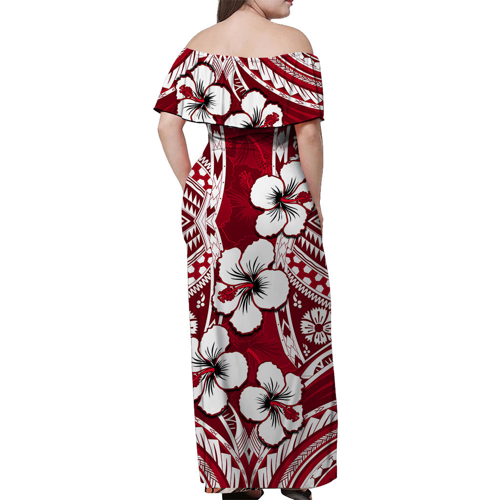 Polynesian Hibiscus Matching Hawaiian Shirt and Dress Fiji Patterns Red LT6 - Polynesian Pride