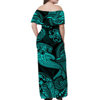 Hawaii Hammer Shark Polynesian Matching Dress and Hawaiian Shirt Matching Couples Outfit Unique Style Turquoise LT8 - Polynesian Pride