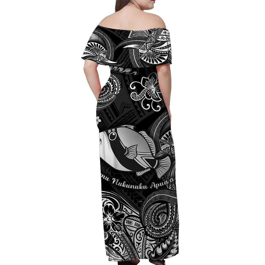 Hawaii State Fish: Humuhumu Nukunuku Apuaa Polynesian Matching Dress and Hawaiian Shirt Matching Couples Outfit Unique Style Black LT8 - Polynesian Pride