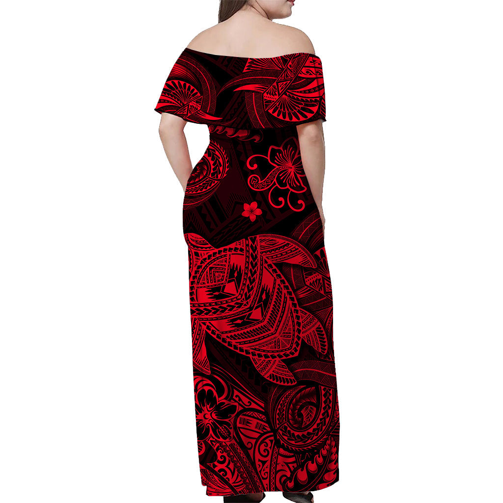 Hawaii Turtle Polynesian Matching Dress and Hawaiian Shirt Matching Couples Outfit Plumeria Flower Unique Style Red LT8 - Polynesian Pride