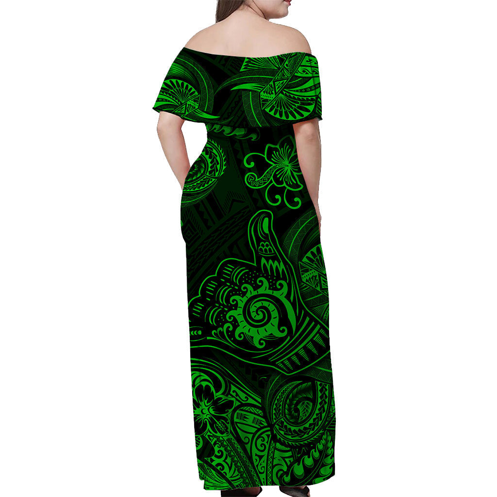 Hawaii Shaka Polynesian Matching Dress and Hawaiian Shirt Matching Couples Outfit Unique Style Green LT8 - Polynesian Pride