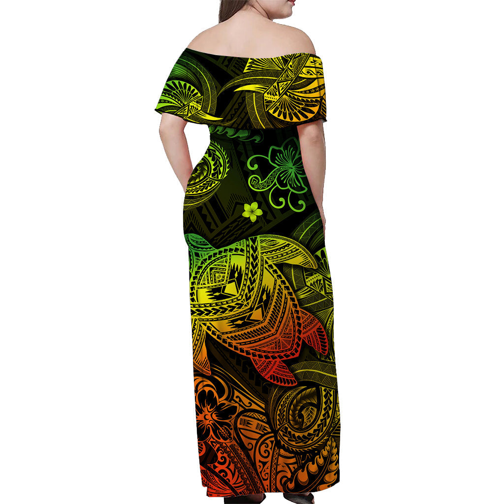 Hawaii Turtle Polynesian Matching Dress and Hawaiian Shirt Matching Couples Outfit Plumeria Flower Unique Style Reggae LT8 - Polynesian Pride