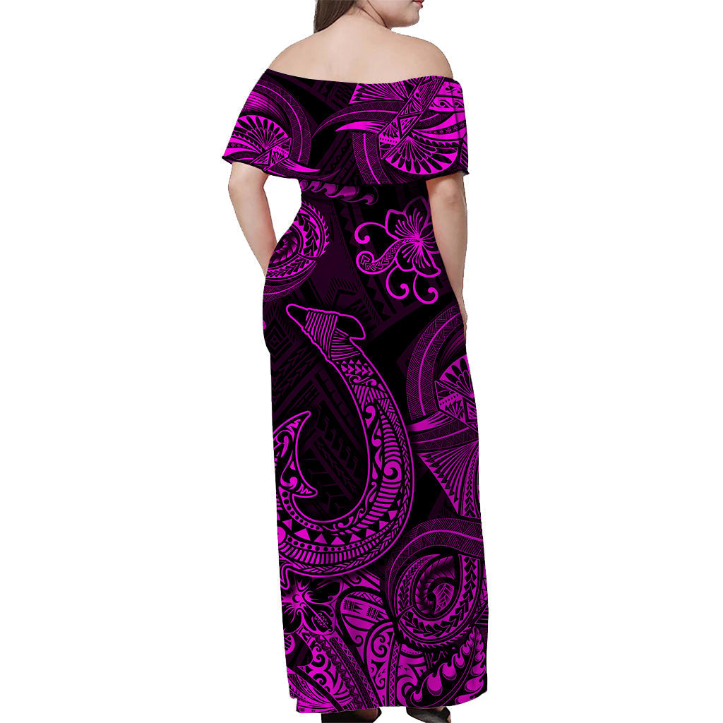 Hawaii Fish Hook Polynesian Matching Dress and Hawaiian Shirt Matching Couples Outfit Unique Style Pink LT8 - Polynesian Pride