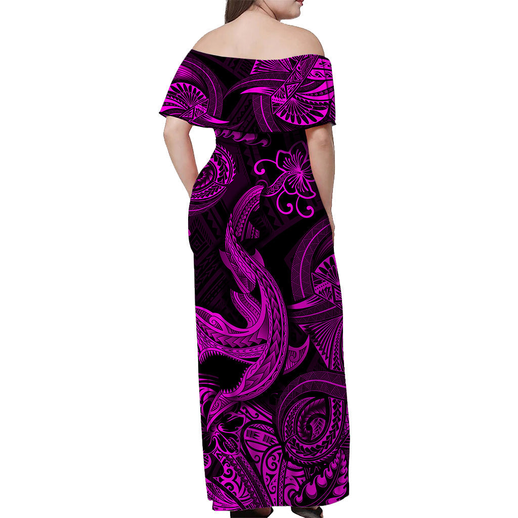 Hawaii Angry Shark Polynesian Matching Dress and Hawaiian Shirt Matching Couples Outfit Unique Style Pink LT8 - Polynesian Pride