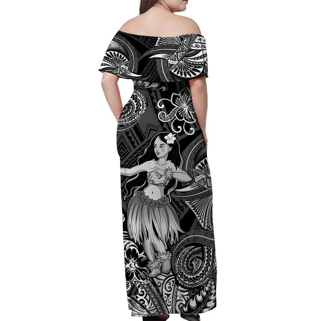 Hawaii Hula Girl Polynesian Matching Dress and Hawaiian Shirt Matching Couples Outfit Unique Style Black LT8 - Polynesian Pride