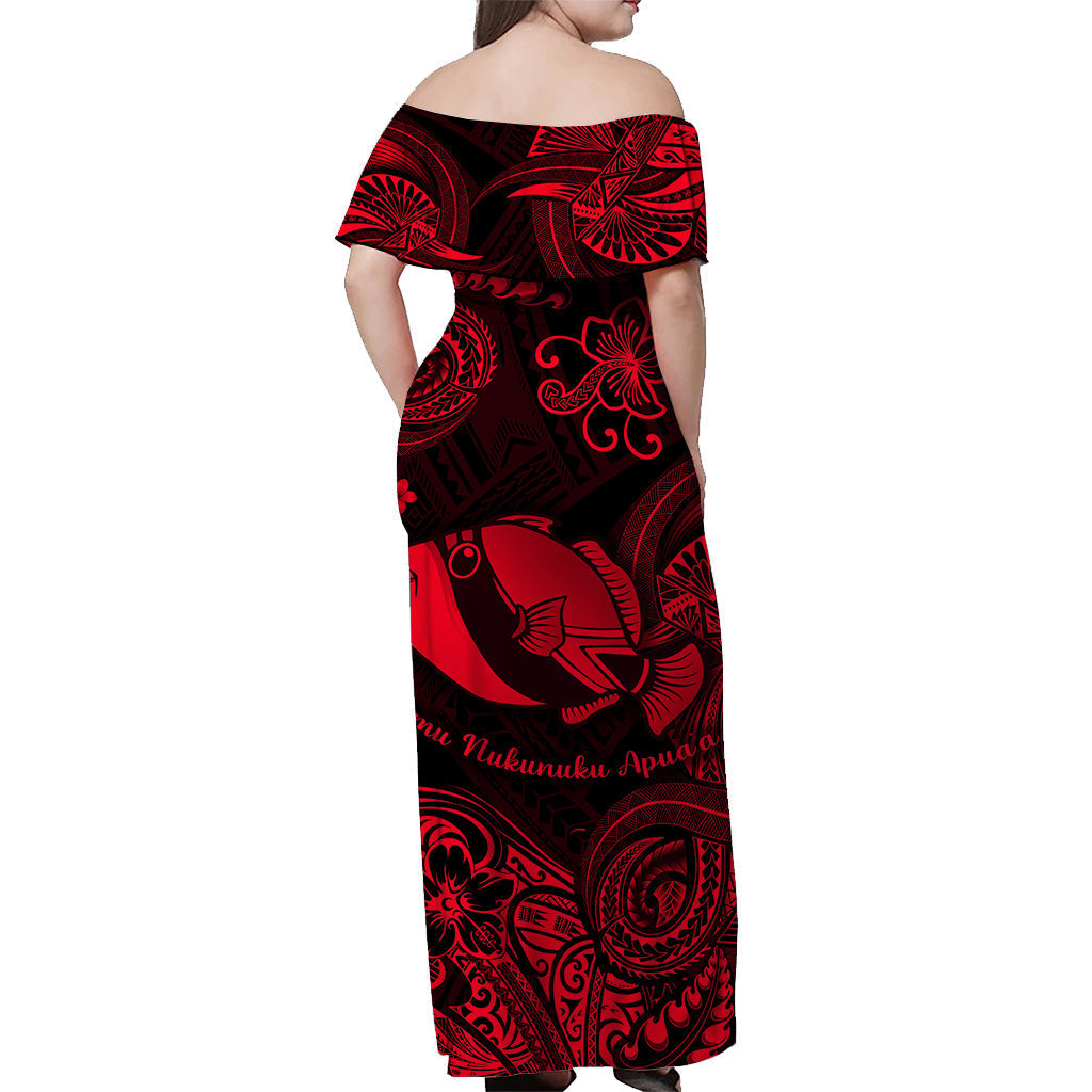 Hawaii State Fish: Humuhumu Nukunuku Apuaa Polynesian Matching Dress and Hawaiian Shirt Matching Couples Outfit Unique Style Red LT8 - Polynesian Pride