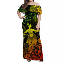 Hawaii Hula Girl Polynesian Matching Dress and Hawaiian Shirt Matching Couples Outfit Unique Style Reggae LT8 - Polynesian Pride