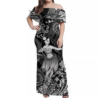Hawaii Hula Girl Polynesian Matching Dress and Hawaiian Shirt Matching Couples Outfit Unique Style Black LT8 - Polynesian Pride