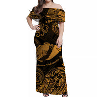 Hawaii State Fish: Humuhumu Nukunuku Apuaa Polynesian Matching Dress and Hawaiian Shirt Matching Couples Outfit Unique Style Gold LT8 - Polynesian Pride