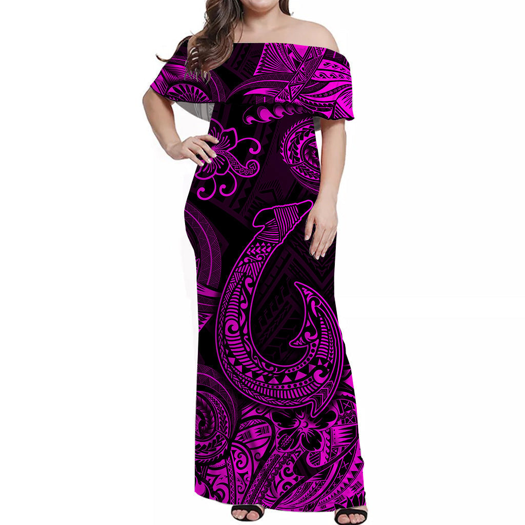 Hawaii Fish Hook Polynesian Matching Dress and Hawaiian Shirt Matching Couples Outfit Unique Style Pink LT8 - Polynesian Pride