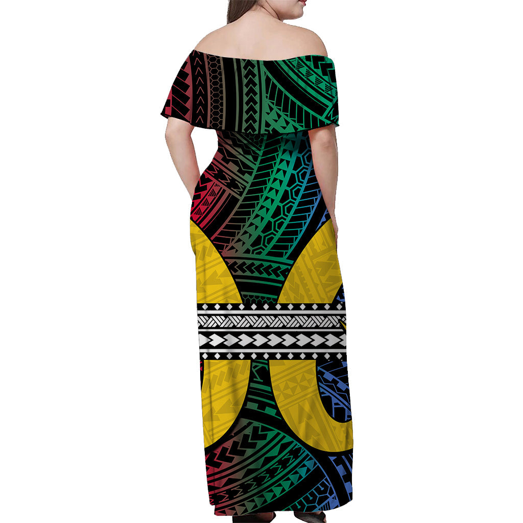 Polynesian Shefa Of Vanuatu Off Shoulder Long Dress LT6 - Polynesian Pride