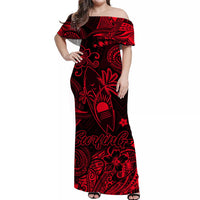 Hawaii Surfing Polynesian Matching Dress and Hawaiian Shirt Matching Couples Outfit Unique Style Red LT8 No Shirt Red - Polynesian Pride