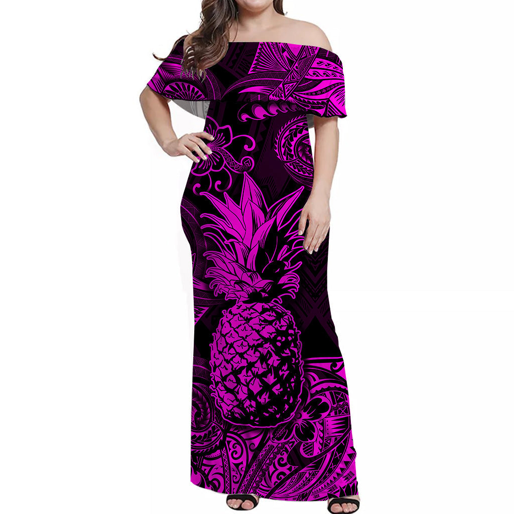 Hawaii Pineapple Polynesian Matching Dress and Hawaiian Shirt Matching Couples Outfit Unique Style Pink LT8 - Polynesian Pride