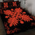 Hawaiian Quilt Maui Plant And Hibiscus Pattern Quilt Bed Set - Orange Black - AH - Polynesian Pride