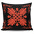 Hawaiian Quilt Maui Plant And Hibiscus Pattern Pillow Covers - Orange Black - AH One Size Orange - Polynesian Pride