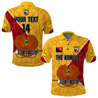 (Custom Text and Number) The Kumuls PNG Polo Shirt Papua New Guinea Polynesian Dynamic Style LT14 Adult Yellow - Polynesian Pride