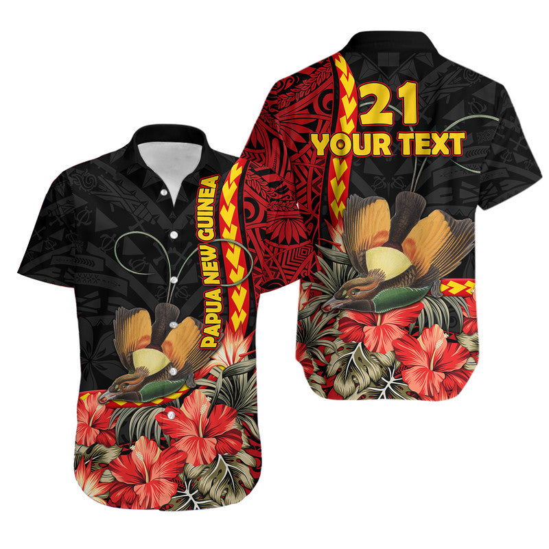 (Custom Personalised) Papua New Guinea Hawaiian Shirt Unique Bird With Tropical Vintage Plant LT9 Unisex Black - Polynesian Pride