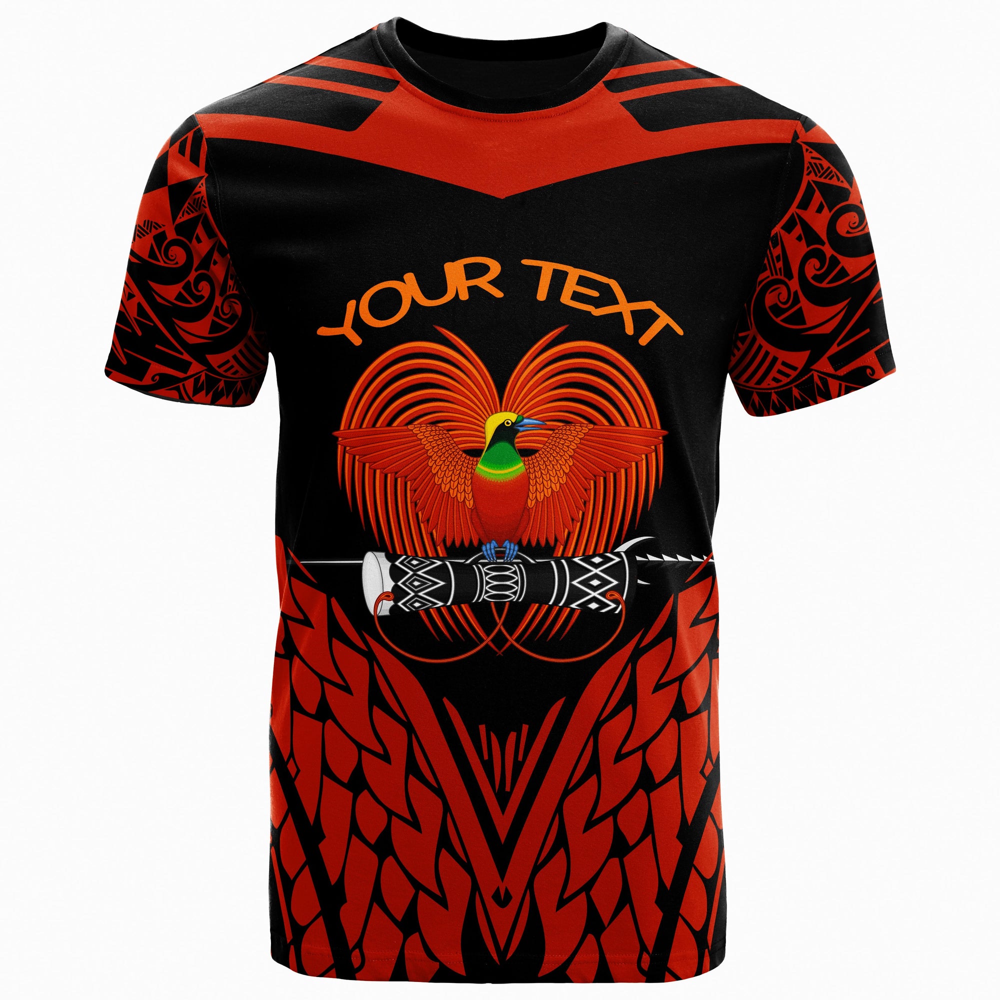 Papua New Guinea Custom T Shirt Unique Bird Feather Texture Unisex Red - Polynesian Pride