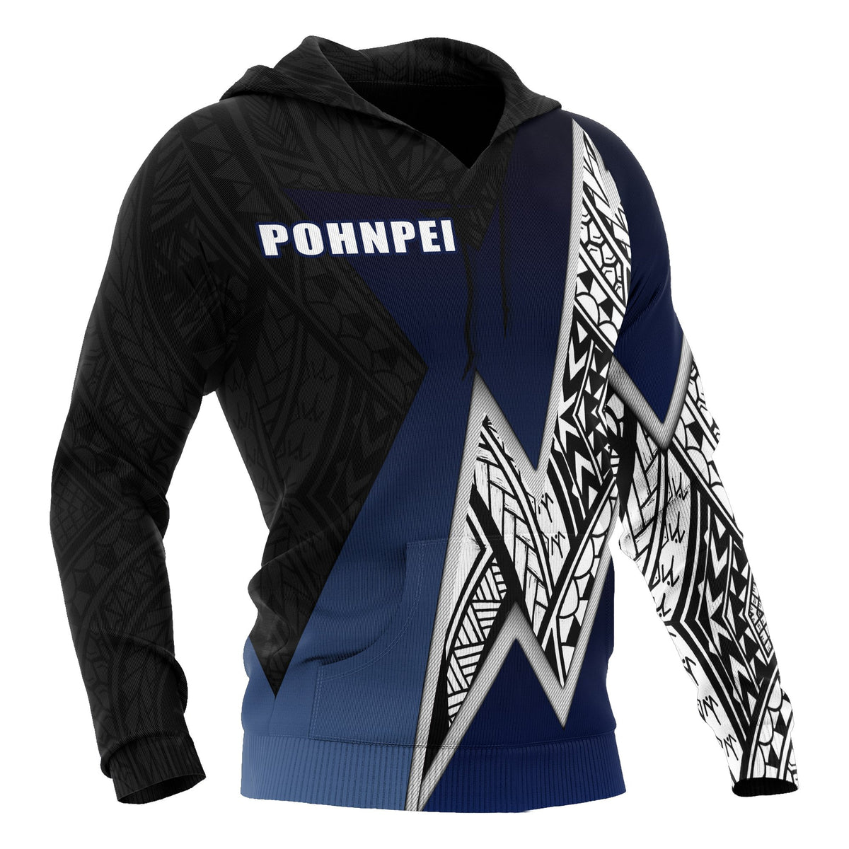 Pohnpei Micronesian Hoodie White Lighting Piece - Polynesian Pride