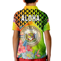 Hawaii Polo Shirt Hawaiian Tribal Kanaka Maoli Hibiscus LT14 Kid Reggae - Polynesian Pride